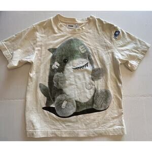 Fide Unisex Sz Small Baby Shark T-shirt Graphic Tee Cotton Ivory Tiedye Babycore
